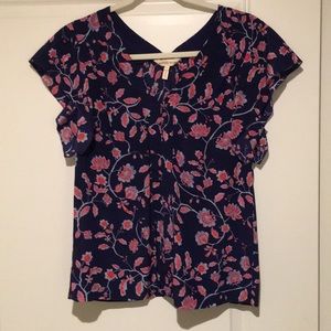 Rebecca Taylor Silk Flutter Sleeve Blouse